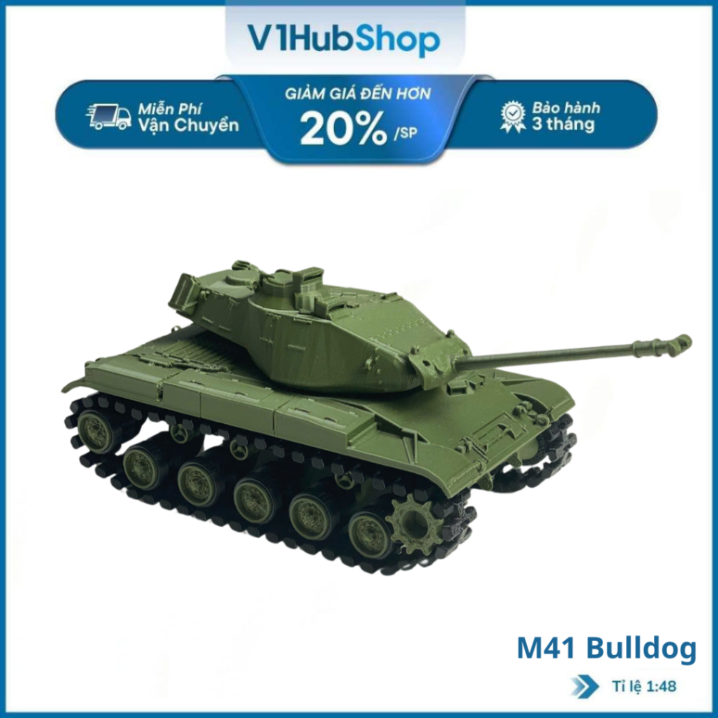 Mô hình xe tank M41 Walker Bulldog - Xe quân sự Mỹ tỉ lệ 1/48
