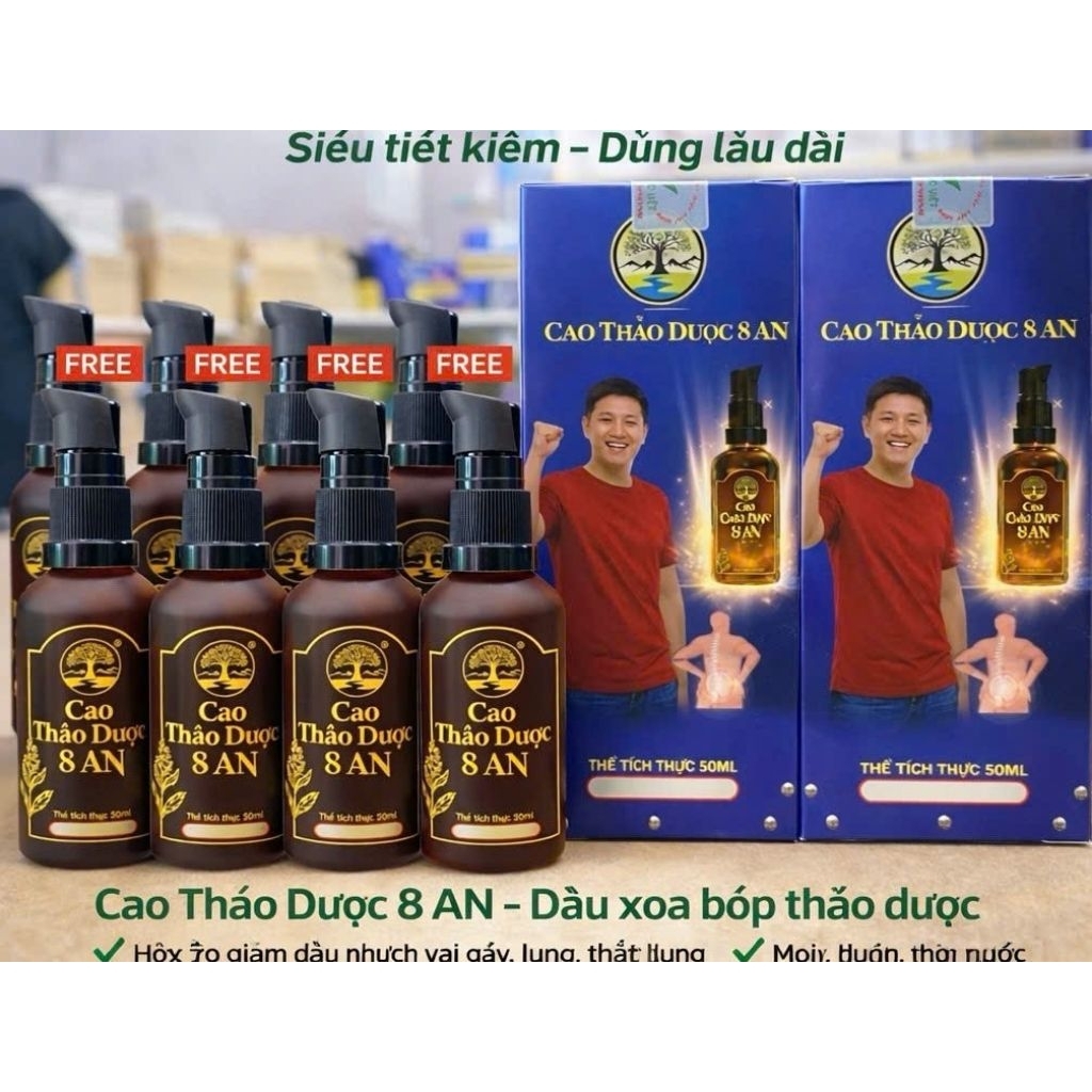 Cao Xoa Bóp Thảo Dược 8S 8 Sang BDS (50ml) cải thiện đau nhức cơ xương khớp