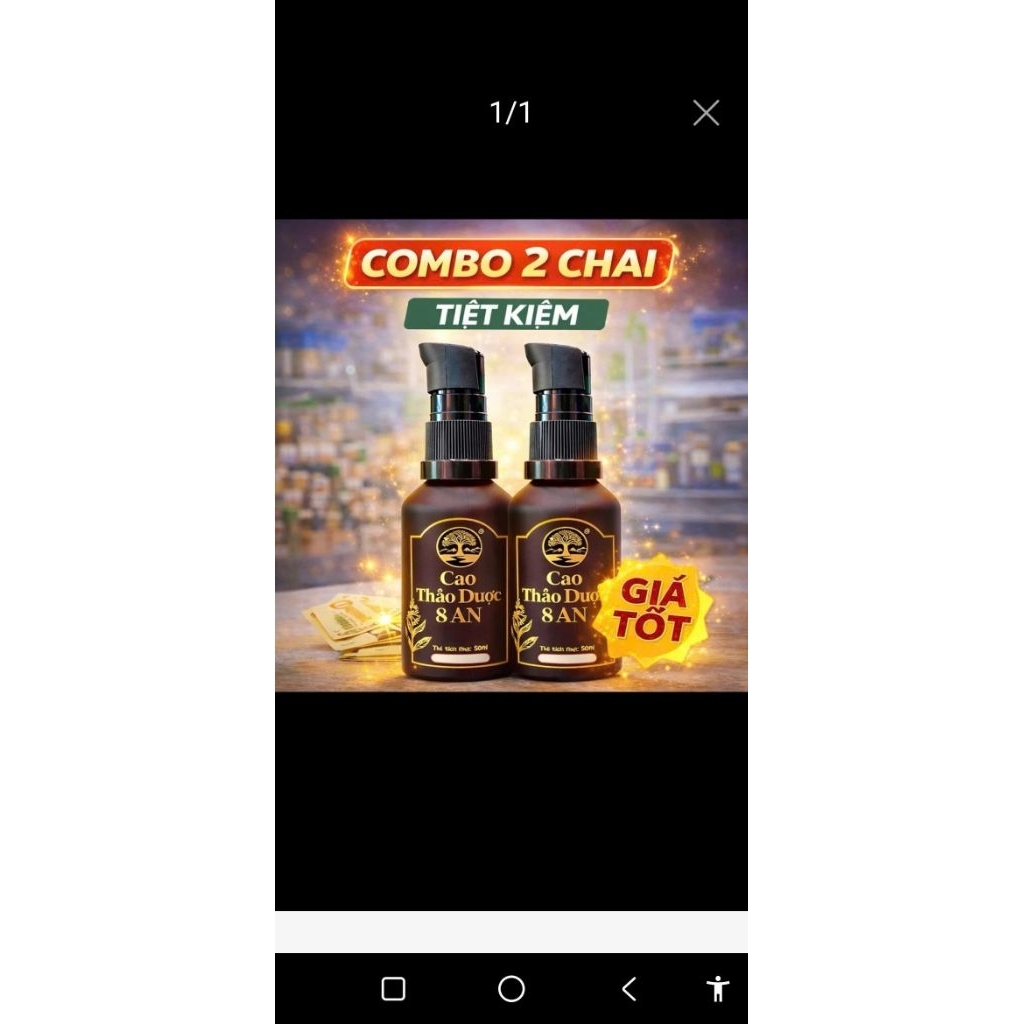 KHÔNG CÓ HỘP -2 hộp  Cao Xoa Bóp Thảo Dược 8S 8 Sang BDS (50ml) cải thiện đau nhức cơ xương khớp