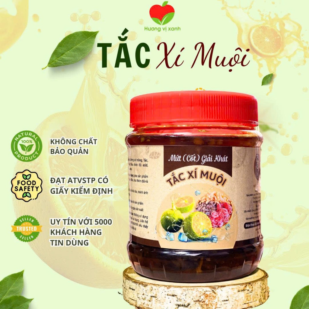 TẮC XÍ MUỘI, MỨT CỐT TẮC PHA TRÀ , UỐNG ĐẸP DA, ĐẸP DÁNG HỖ TRỢ TIÊU HÓA , GIẢI NHIỆT GIẢI KHÁT MÙA HÈ- HƯƠNG VỊ XANH