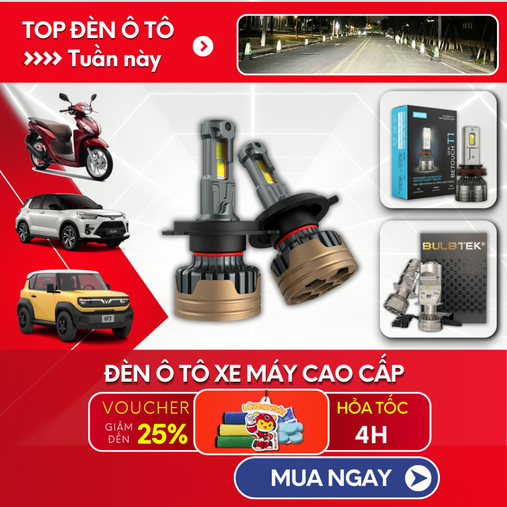 Đèn Led Trợ Sáng Ô tô Xe Máy Bi Cầu Mini AM28 AM12 Cyber Tri Mono Bulbtek Bóng BALH BKLS BH 3 Năm