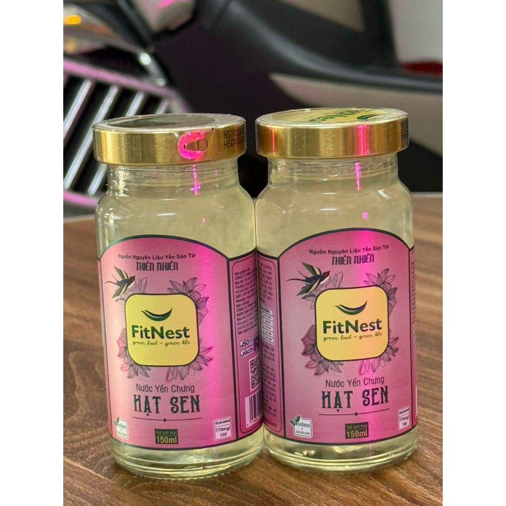 [COMBO 10 LỌ] FITNEST Mix 2 vị ( 5 hạt sen + 5 đông trùng hạ thảo)-770mg/ Yến sào ngâm nở - Lọ 150ml