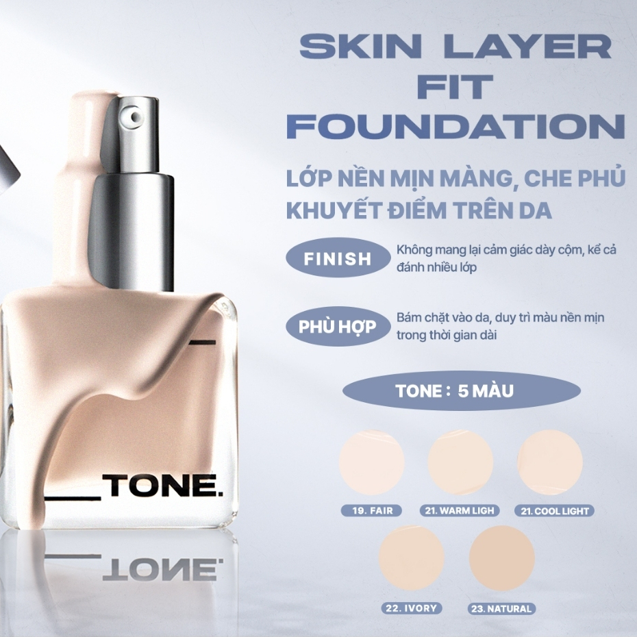 Kem Nền ABOUT TONE Skin Layer Fit Foundation 30ml Đánh Bay Các Khuyết Điểm Lớp Nền Mịn Màng Che Phủ