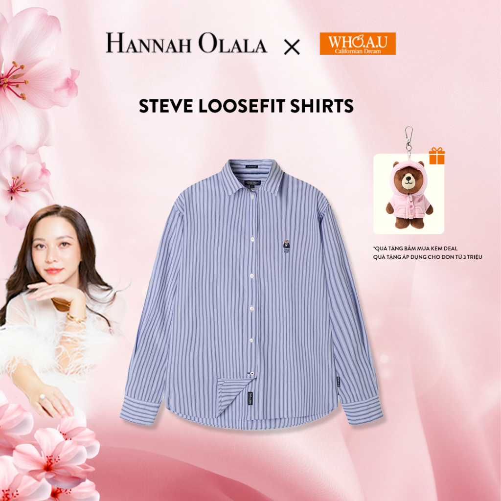 [Hannah x WHO.A.U] Áo Sơ Mi WHO.A.U Steve Loosefit Shirts (F)_WHYAF4821F