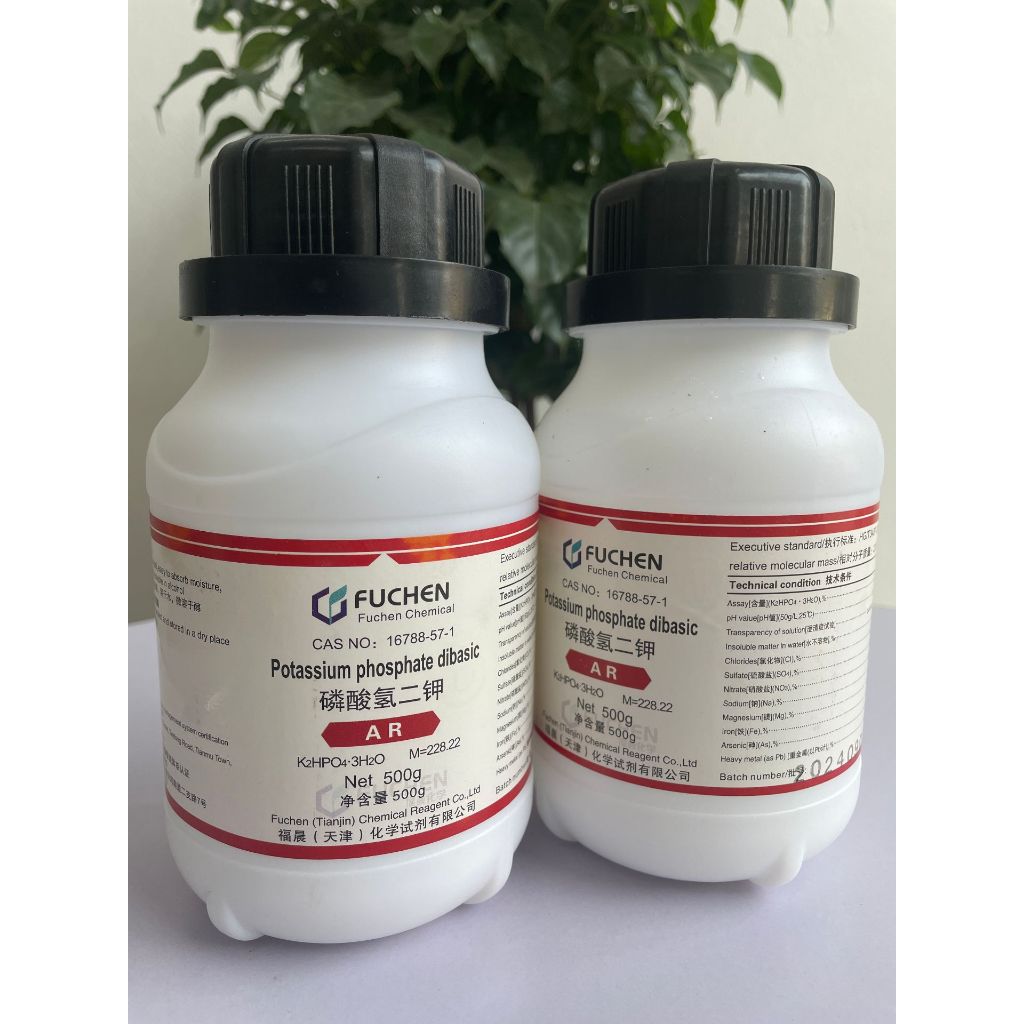 Dipotassium Hydrogen Phosphate Trihydrate AR – K2HPO4·3H2O – Chai 500g – Hóa Chất Phân Tích Phòng Th