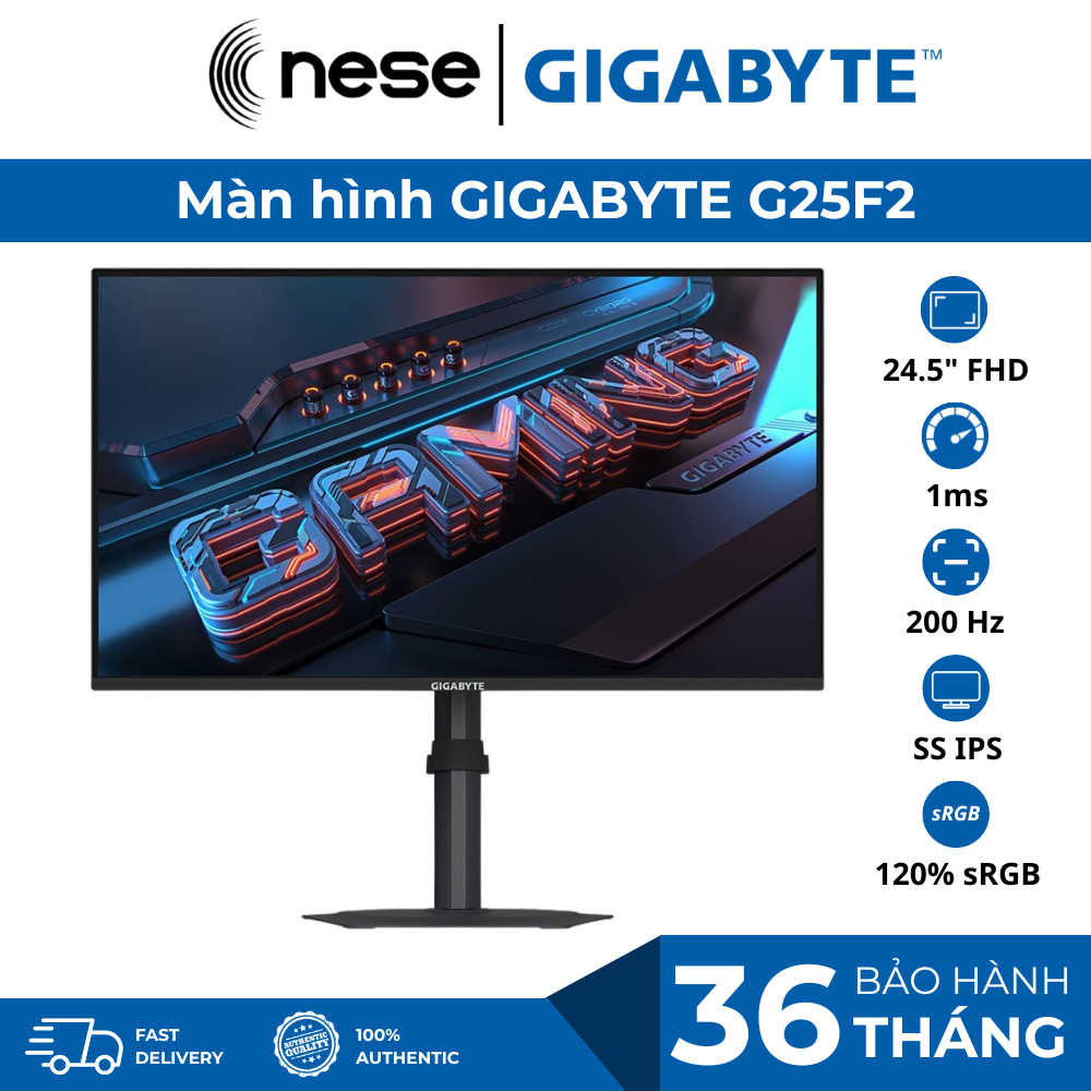 Màn hình LCD Gigabyte 25" G25F2 (Full HD/ IPS/ 200Hz/ 1ms ( GTG )/ Freesync) Esports