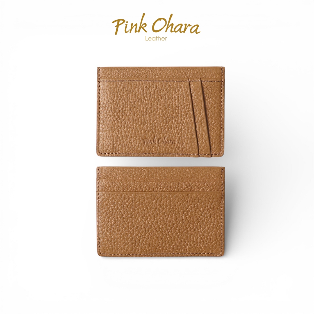 Ví Đựng Thẻ Card Holder PINK OHARA Card Slim Da Bò Thật