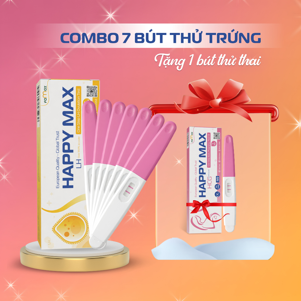 [FAMAX] Hộp 7 bút thử rụng trứng Happy Max canh thời điểm trứng rụng thụ thai chính xác