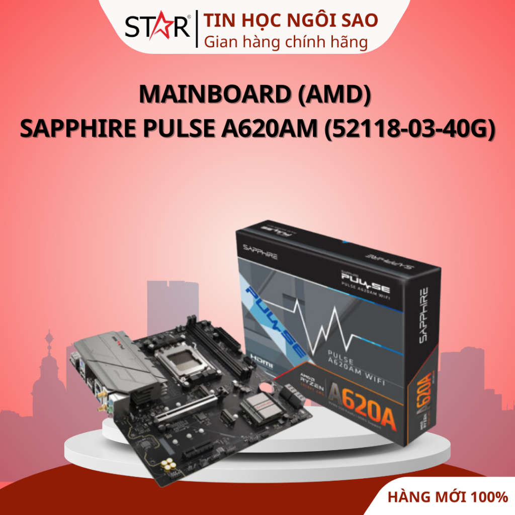 Mainboard (AMD) SAPPHIRE PULSE A620AM (52118-03-40G) - Bảo hành 36 tháng