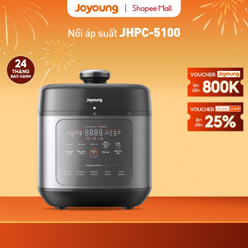 [Livestream] Nồi áp suất đa năng 900W Joyoung JHPC-5100 | Dung tích 5L (nấu cơm 1.8L)