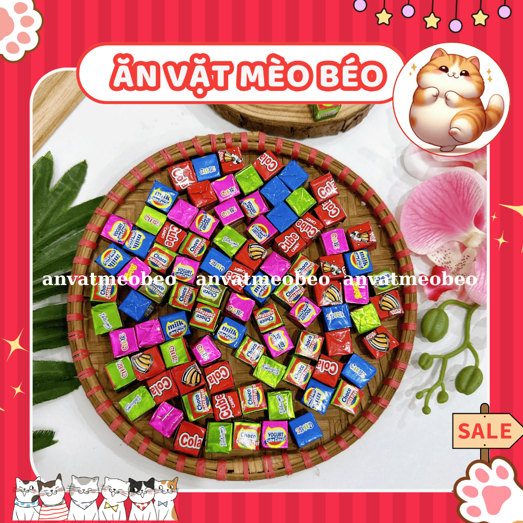 [50 VIÊN] Kẹo sữa socola cube Doten, choco cube candy, thơm ngon hấp dẫn