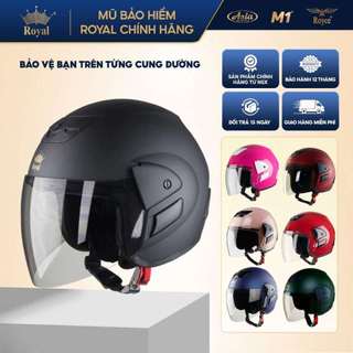 Mũ bảo hiểm 3/4 royal m01 có kính chính hãng, nón có thông gió, đi phượt an toàn, bảo hành 12 tháng