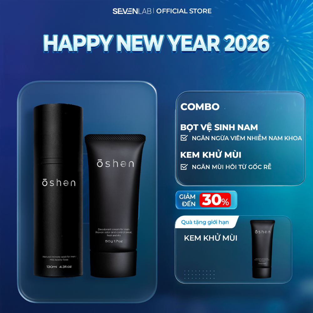 Combo Bọt vệ sinh nam giới và Kem khử mùi OSHEN JAPAN chống mồ hôi, kháng khuẩn, hương thơm bạc hà
