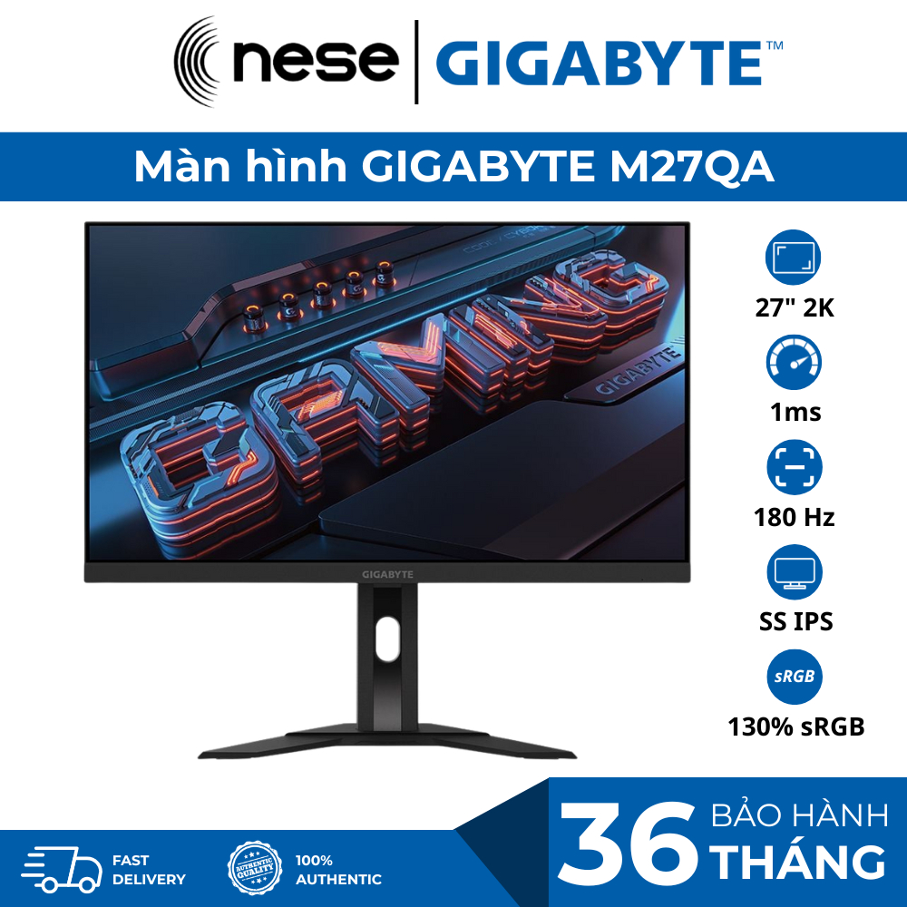 Màn hình Gaming Monitor Gigabyte M27QA (27 inch/QHD/IPS/180hz/1ms) - Hàng Chính Hãng