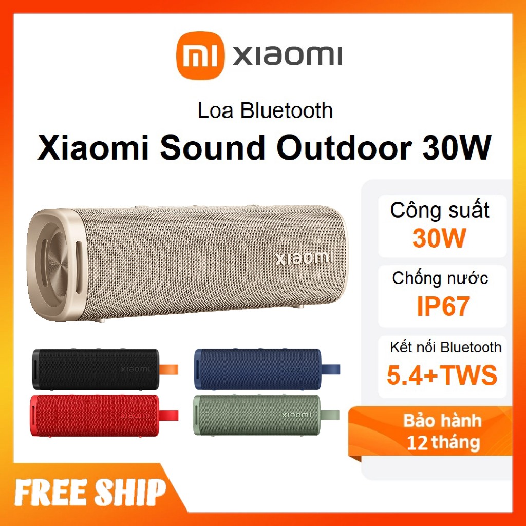 Loa bluetooth Xiaomi Sound Outdoor 30W, chống nước IP67, pin 12h, ghép đôi, âm thanh sống động
