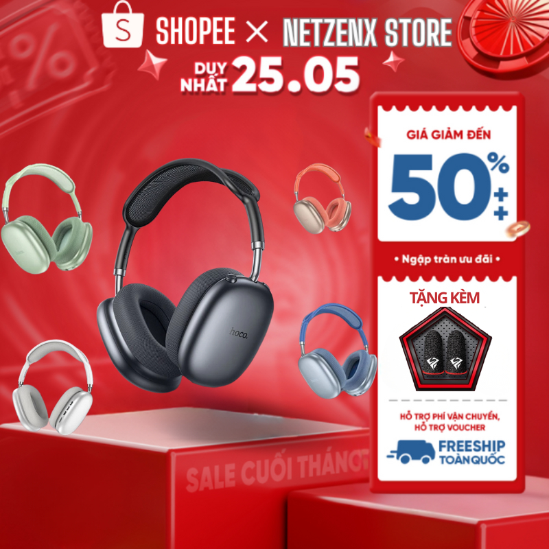 Tai Nghe Bluetooth Chụp Tai Hoco W55 Plus V5.4 – Pin 90 Giờ, Chống Ồn, Âm Thanh HIFI