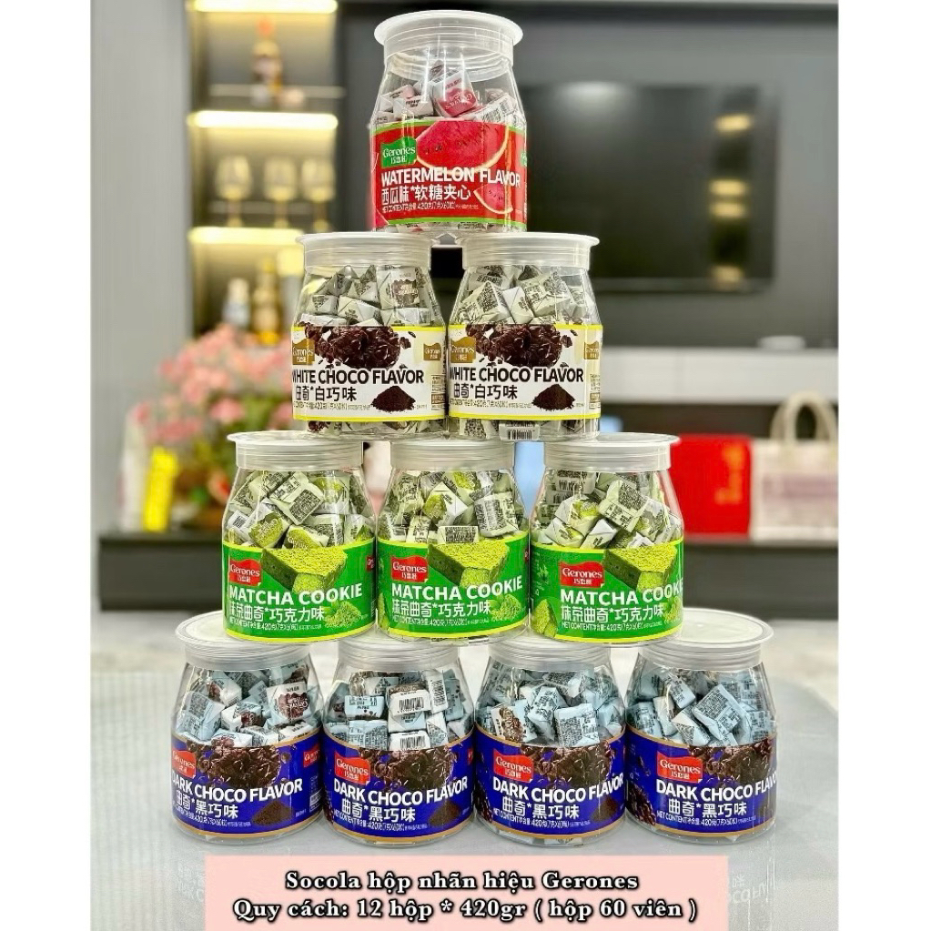 Socola Tươi Gerones 4 Vị Hộp 60 viên Siêu Ngon