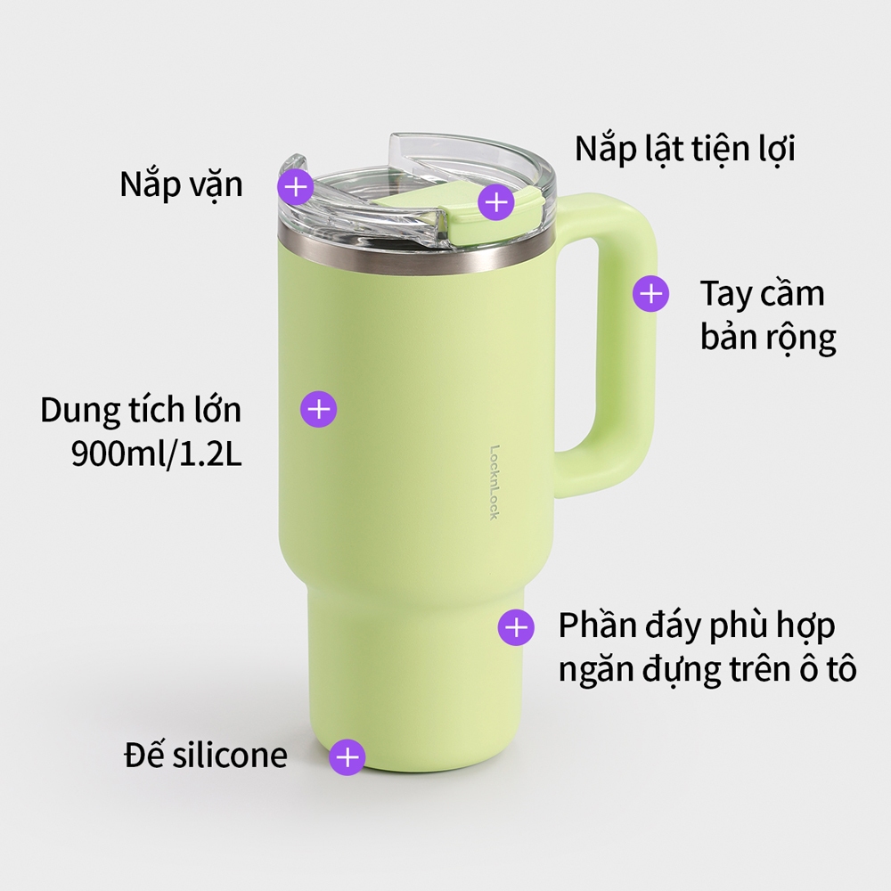Bình giữ nhiệt LocknLock Balance grip tumbler LHC4397 dung tích 900ml / LHC4398 dung tích 1.2L có quai - 3 màu | BigBuy360 - bigbuy360.vn