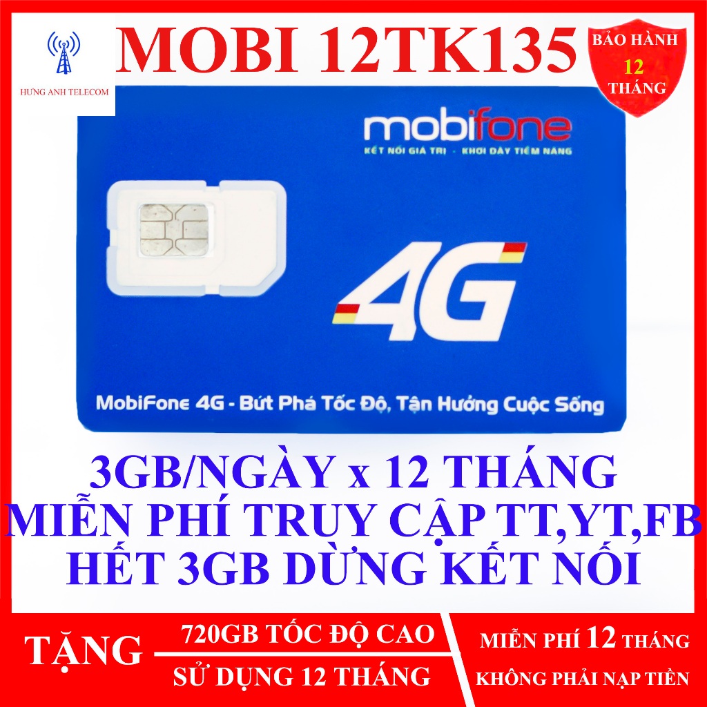 Sim 4G Mobifone MOBI 100GB(có eSIM) SỬ DỤNG 12 THÁNG KHÔNG PHẢI NẠP TIỀN