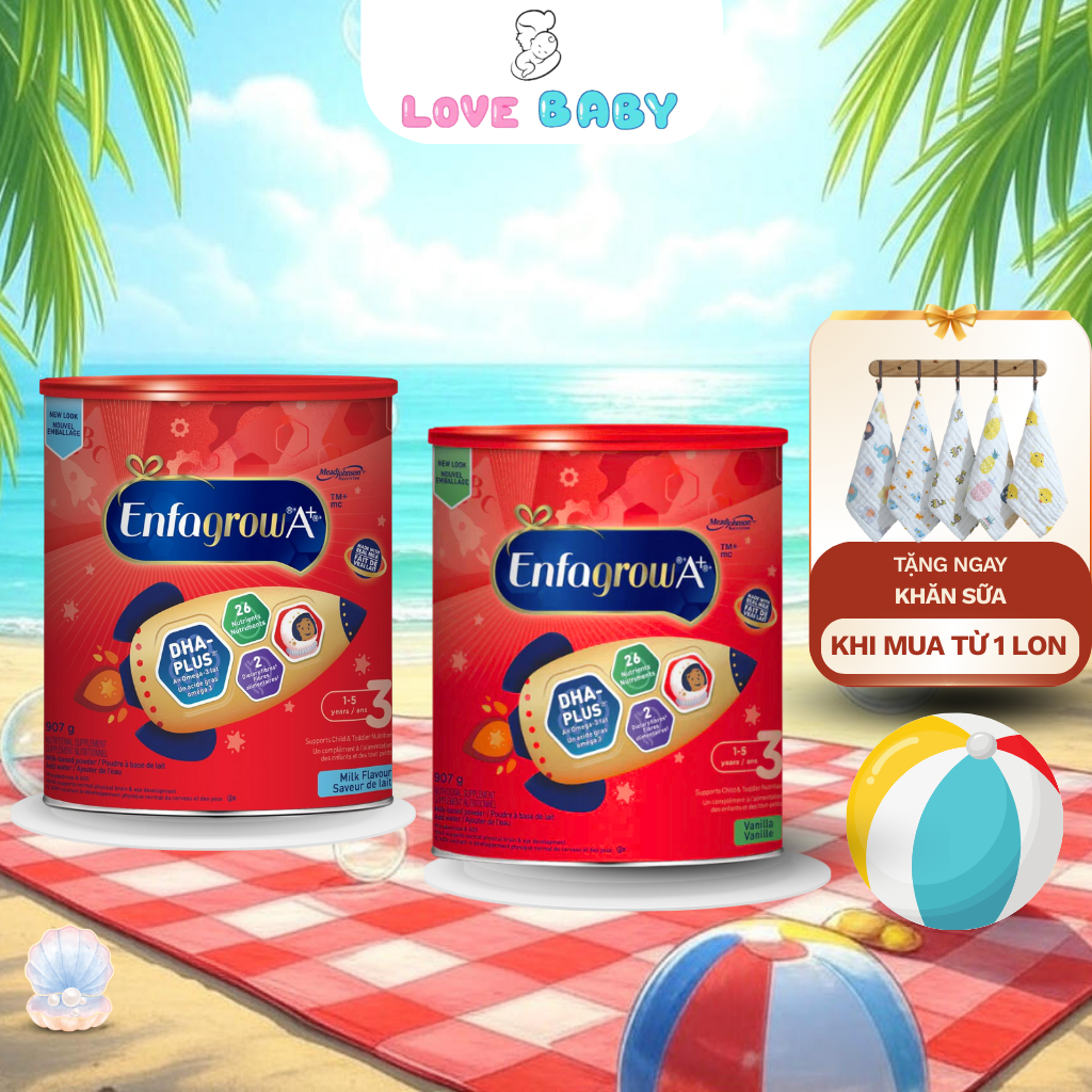 Sữa Enfagrow A+ Canada 907g – Dinh Dưỡng Cho Bé Phát Triển Trí Não & Chiều Cao- Lovebaby