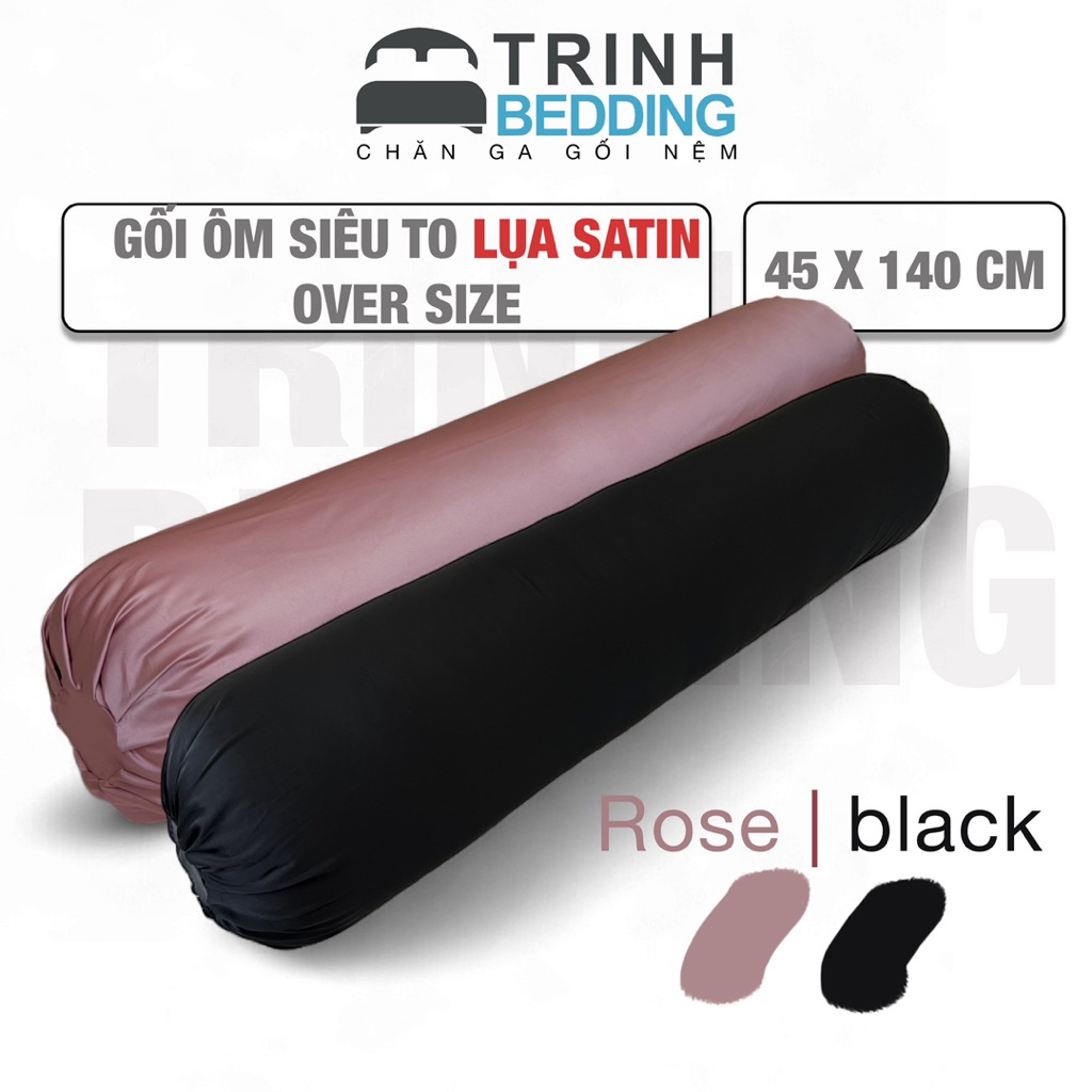 Vỏ Lụa Satin Gối Ôm Oversize Trinh Bedding