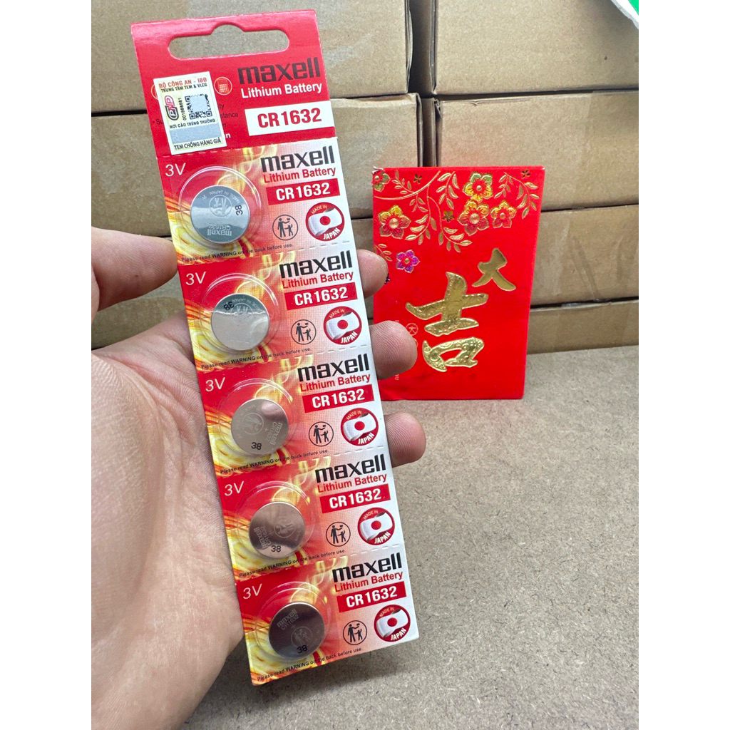 5 Viên Pin CR1632 Maxell Siêu Bền Hàng Nhập Khẩu
