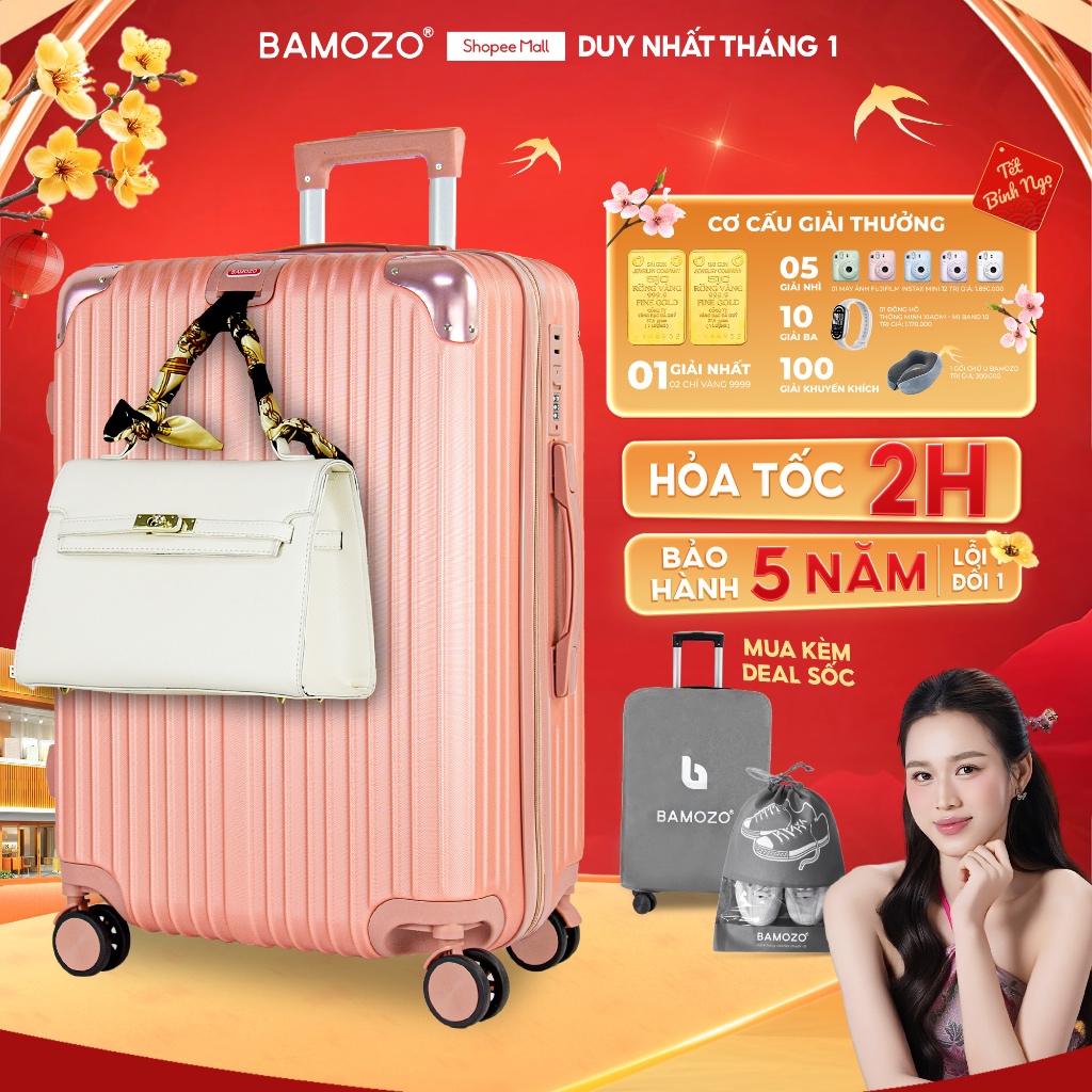 Vali Du Lịch Bamozo Size 28 Cao Cấp Nhựa ABS+PC Cao Cấp Chịu Lực 120KG Bảo Hành 5 Năm_8809