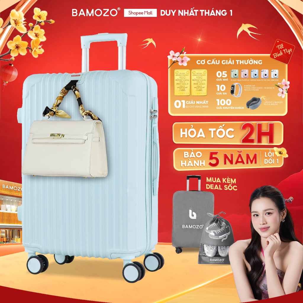 Vali Du Lịch Bamozo Size 20/24 Chất Liệu Nhựa ABS Bền Đẹp_8801