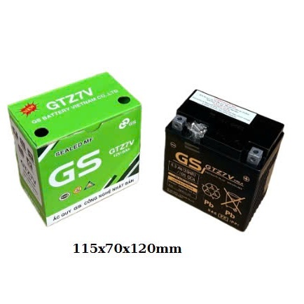 bình xe máy GS GTZ7V ( 12V-6.3Ah) dùng cho xe Yamaha NVX, Yamaha Grande