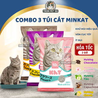 [COMBO 3 TÚI] Cát Vệ Sinh Cho Mèo MIKAT 9L Siêu Thấm Hút, Vón Cục Nhanh, Khử Mùi Hiệu Quả, Ít Bụi, An Toàn Cho Mèo