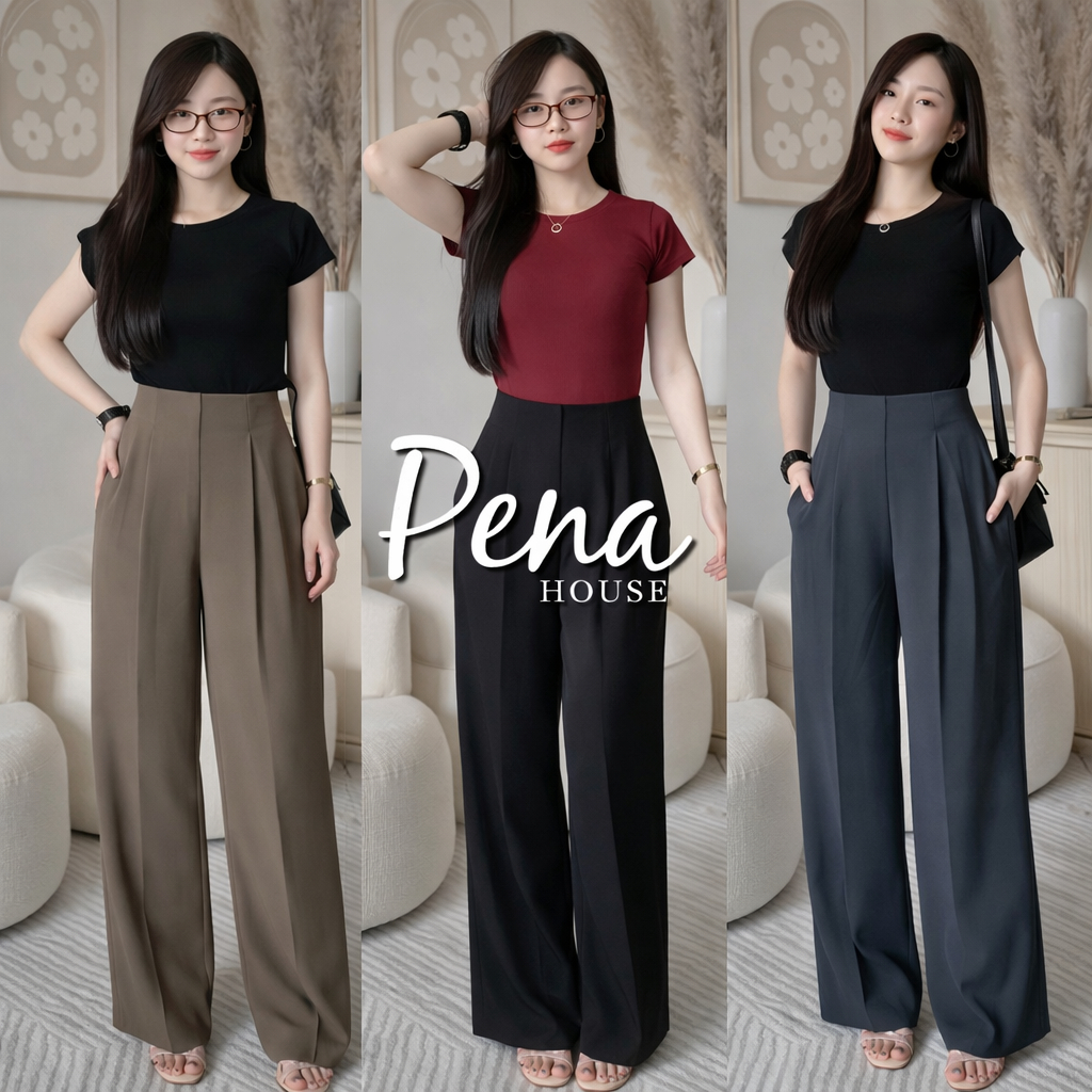 Quần Tây Ống Suông (Chất Gold Nhật) Mềm Mịn Lưng Cao Tôn Dáng Dài 97cm và 102cm - Mã 286 Pena House