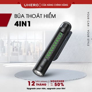 Búa thoát hiểm ô tô 4 in1 Chính Hãng UHERO hỗ trợ thoát hiểm kèm bảng số điện thoại BTH
