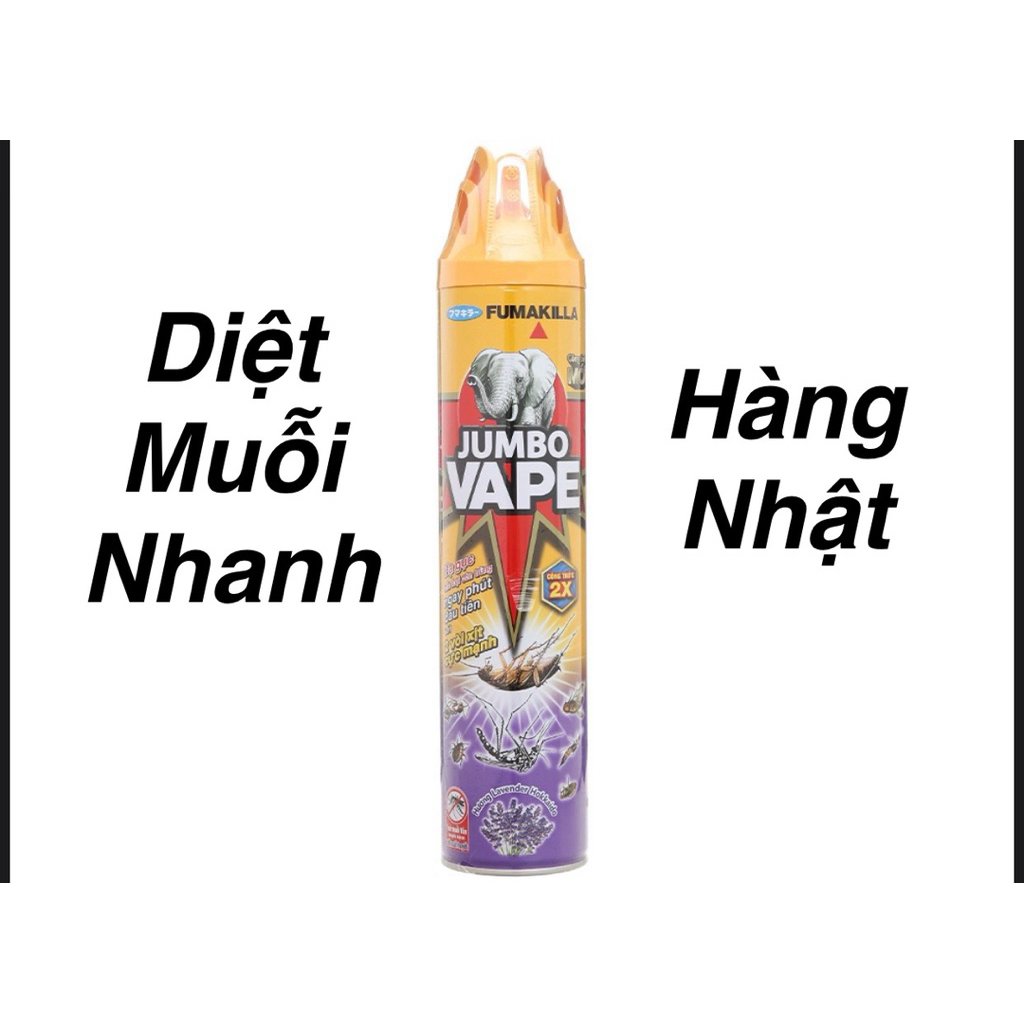 Bình xịt diệt muỗi Fumakilla Jumbo Vape Nhật Bản Hương laveder hokkaido | Diệt muỗi nhanh | Chai lớn