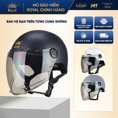 Mũ bảo hiểm xe máy nửa đầu Royal M555 có kính, nón freesize cho nam và nữ đi xe máy
