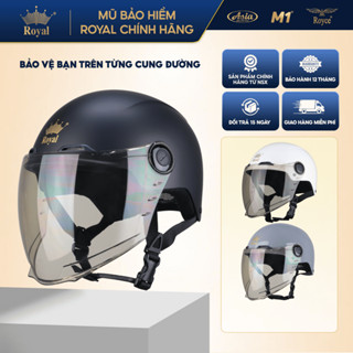 Mũ bảo hiểm xe máy nửa đầu Royal M555 có kính, nón freesize cho nam và nữ đi xe máy