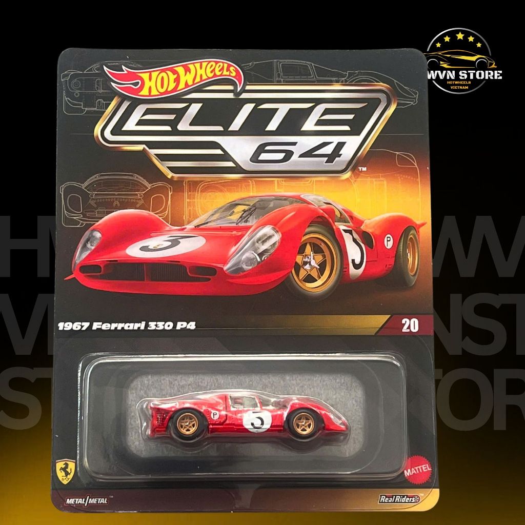 Miniverse - Xe mô hình Hotwheels Elite 64-Xe mô hình Hotwheels Elite 64 - 1967 Ferrari 330 P4 màu đỏ