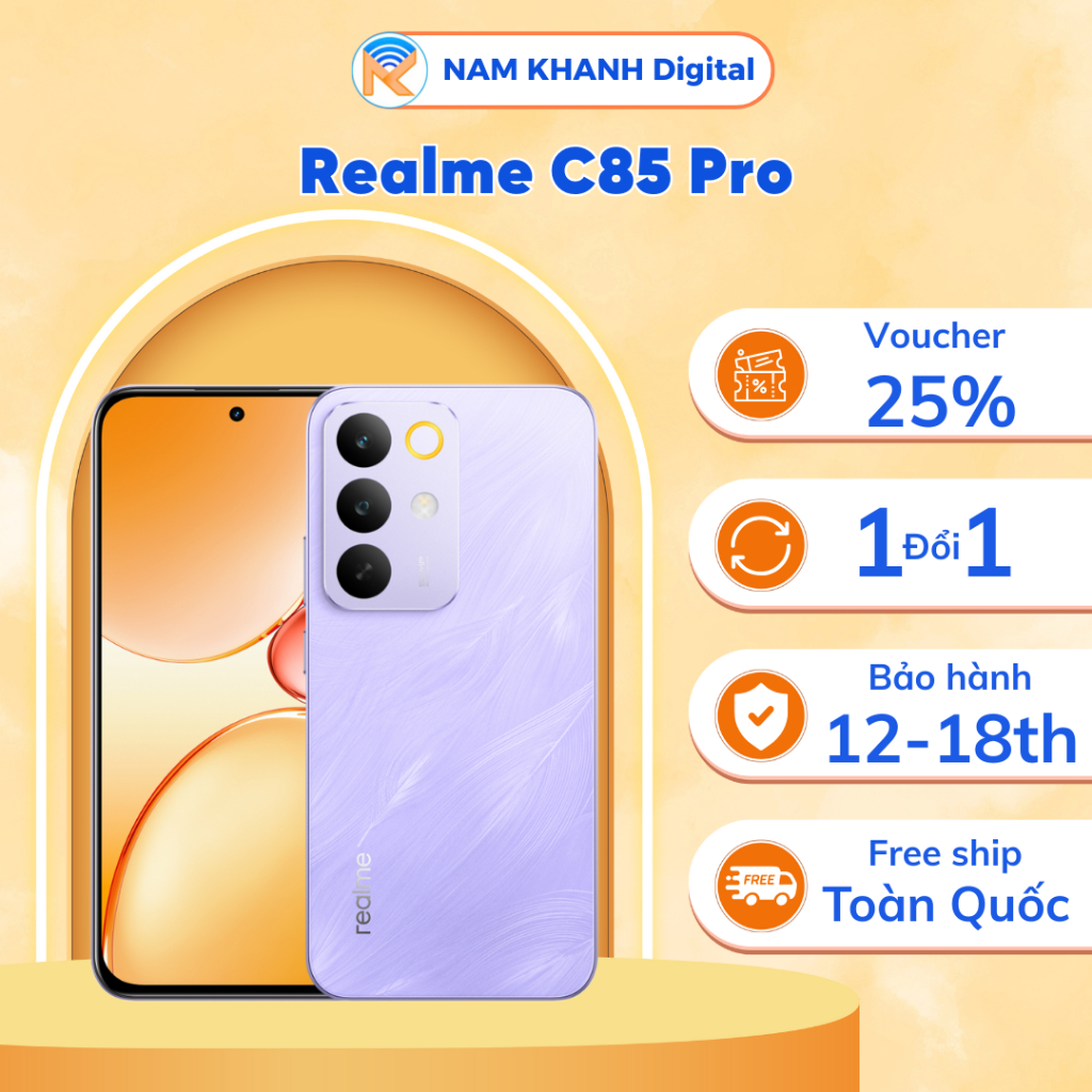 Điện thoại Realme C85 Pro - (8/128GB) - Pin 7000mAh - Màn hình AMOLED - Nam Khang Digital