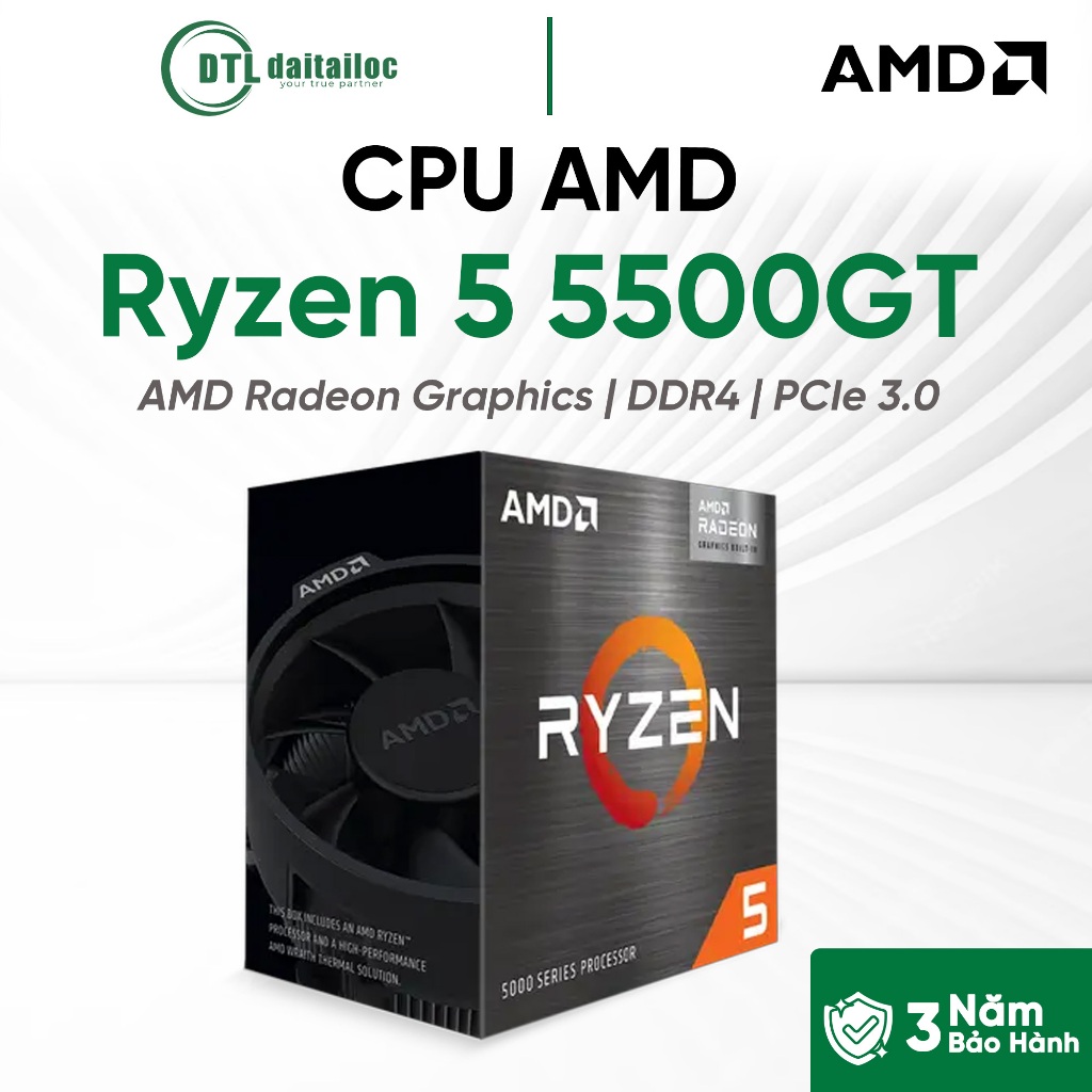 CPU AMD AM4 Ryzen 5 5500GT | Chính Hãng | Bảo Hành 36 Tháng