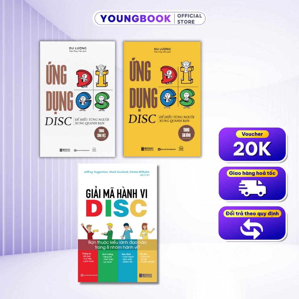 Combo sách DISC thấu hiểu con người: Giải Mã Hành Vi DISC + Ứng Dụng DISC Trong Công Việc & Gia Đình
