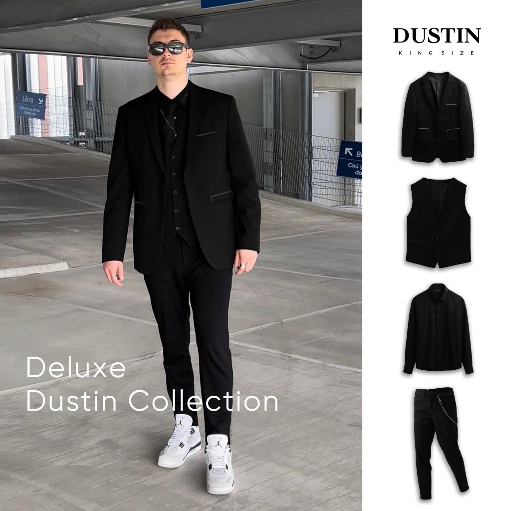 [60-150kg] Set Blazer phối Gilet nam chất liệu Deluxe Cotton bigsize cho nam ngoại cỡ đến 150kg