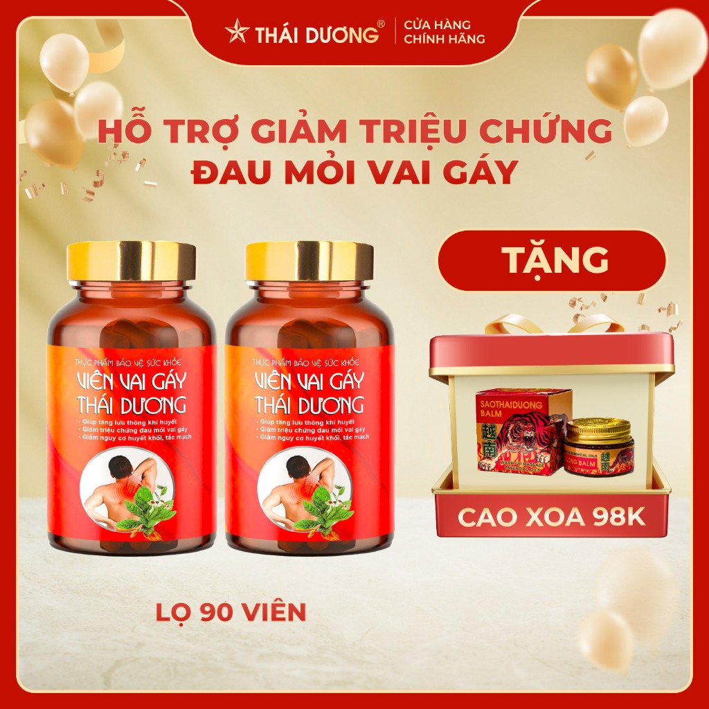 COMBO 2 LỌ Viên Vai Gáy Thái Dương TẶNG Cao xoa SAOTHAIDUONG 20g