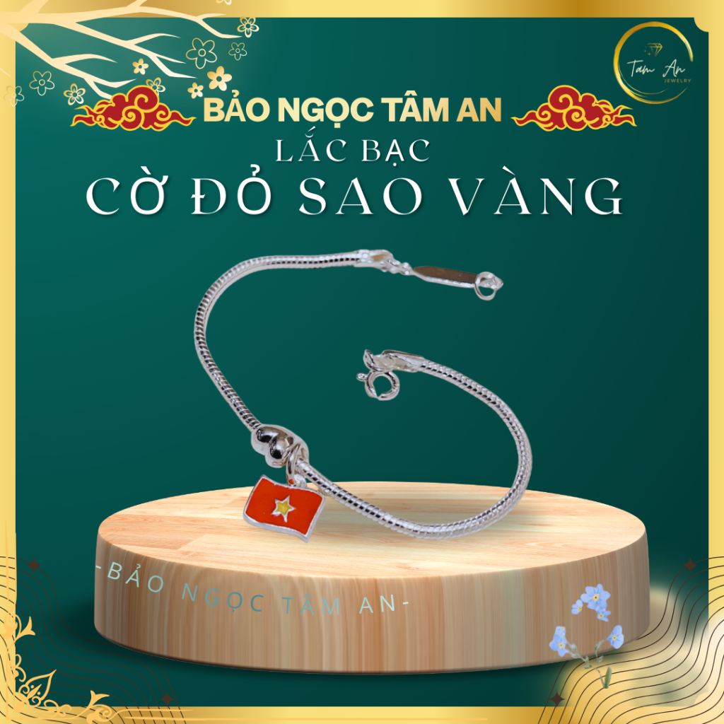 Lắc bạc Cờ đỏ Sao vàng Việt Nam, Charm xỏ charm treo bạc 925