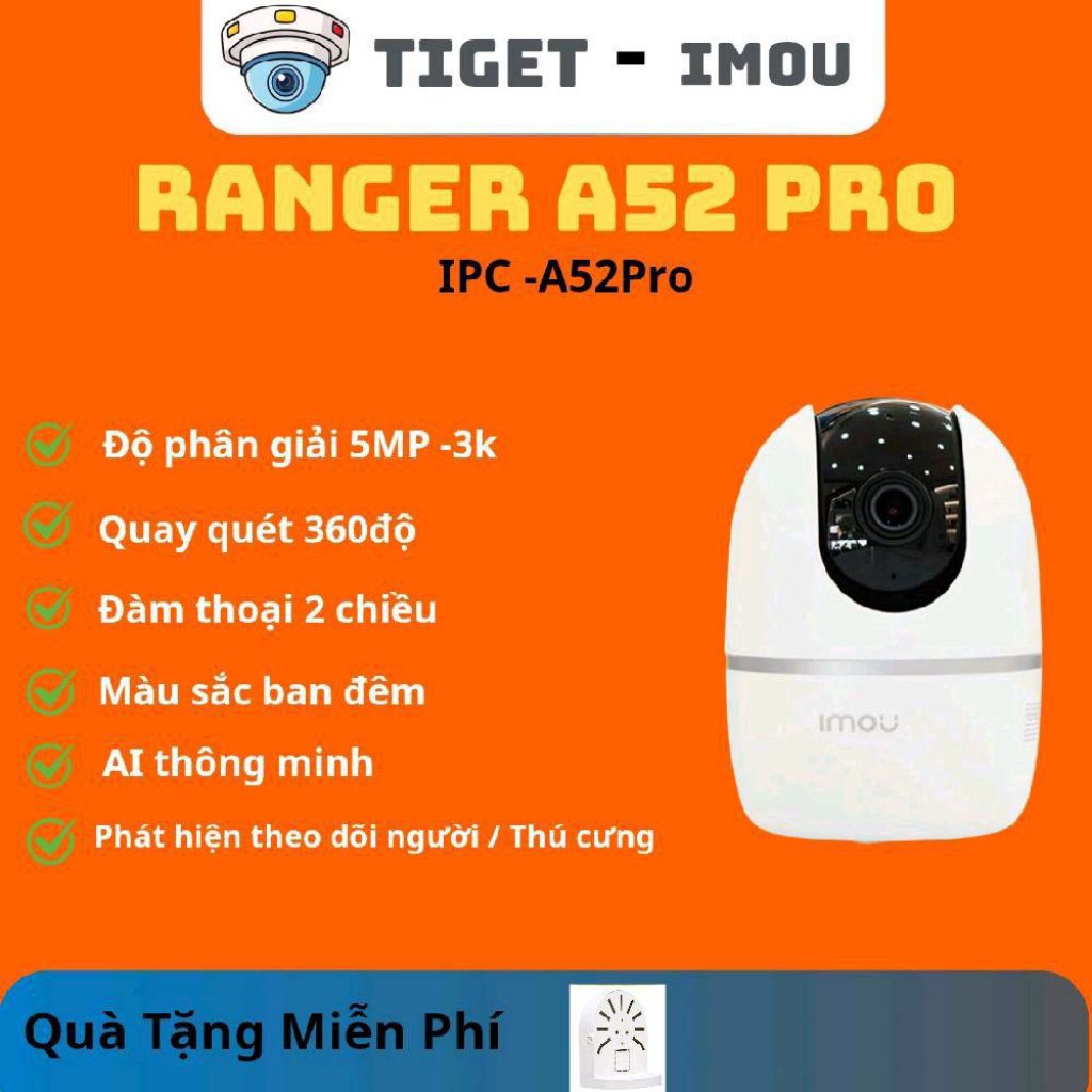 [Tặng Kèm Chân Đế ]Camera imou A52 Pro 5MP - 3K