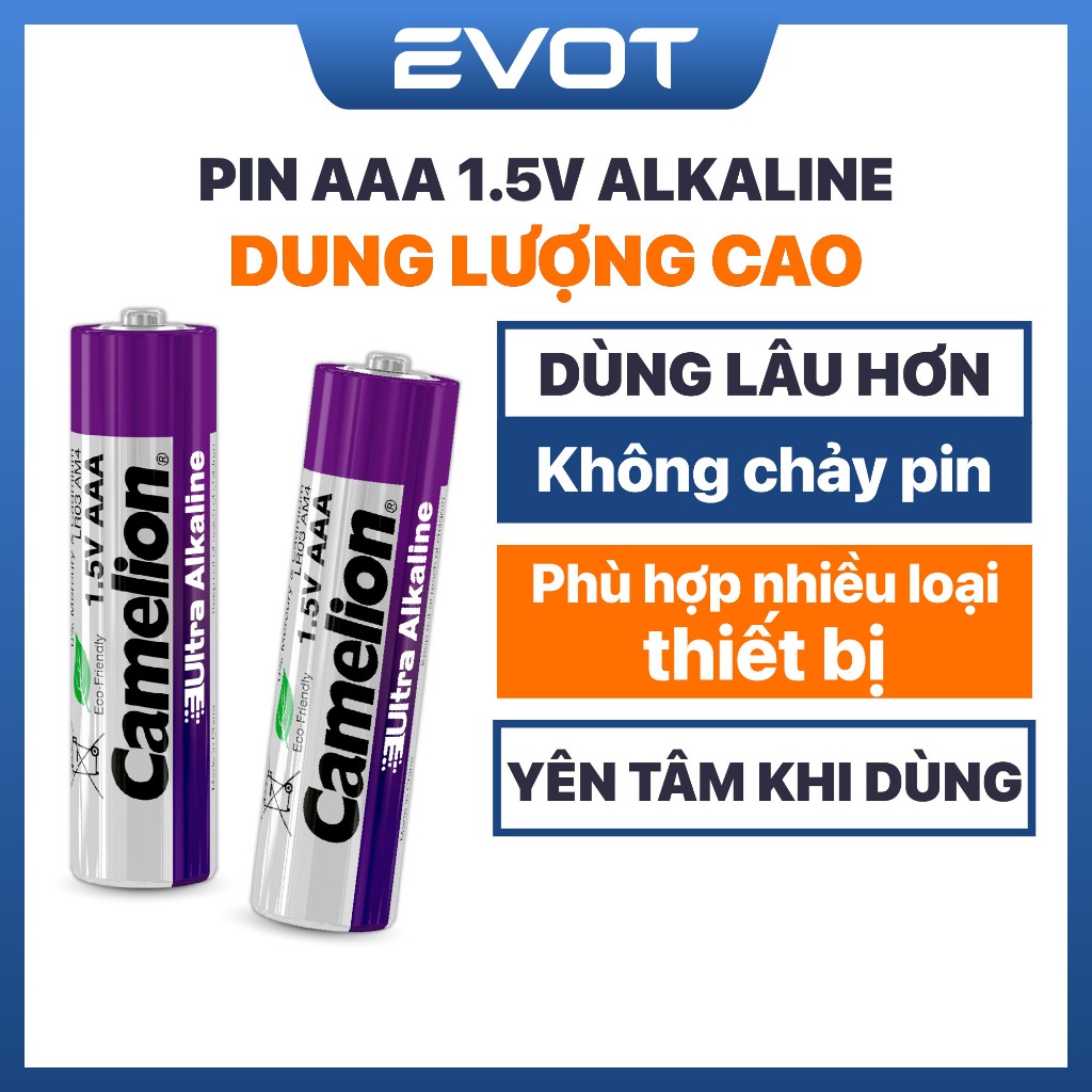 Pin AAA 1.5V Dung Lượng Cao Ultra Alkaline -Pin AAA Alkaline ít hao pin, Pin tiểu AAA dùng hằng ngày