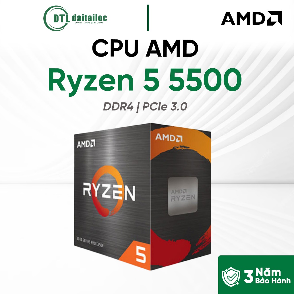 CPU AMD AM4 Ryzen 5 5500 | Chính Hãng | Bảo Hành 36 Tháng