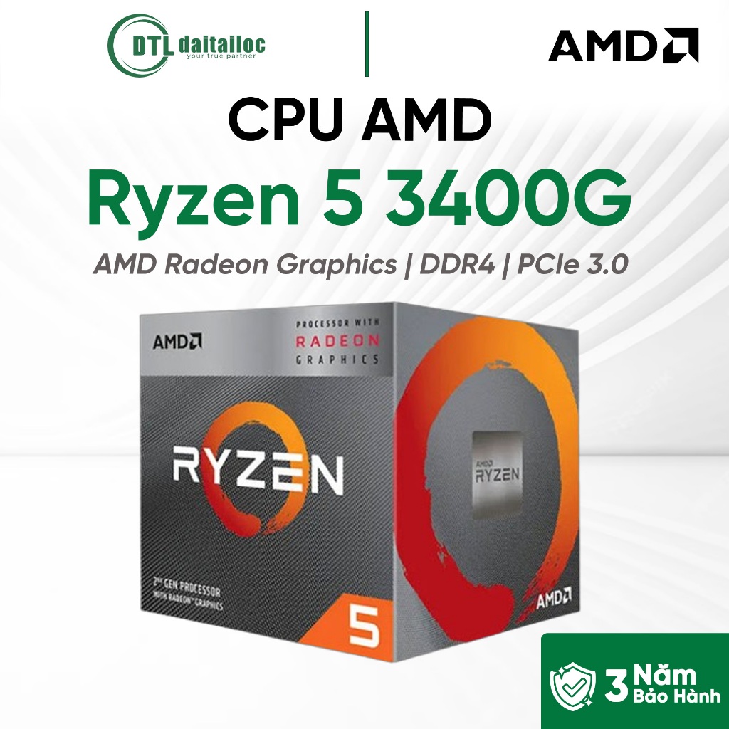 CPU AMD AM4 Ryzen 5 3400G | Chính Hãng | Bảo Hành 36 Tháng