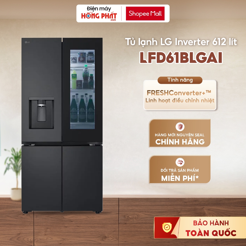 Tủ Lạnh LG French Door Mặt Gương 612L LFD61BLGAI [FREESHIP HCM]