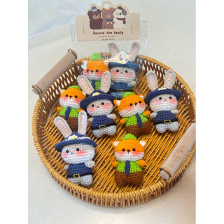 Móc Khoá Len Zootopia Nick & Judy(sẵn trong   1 ngày)- Sản phẩm Handmade siêu dễ thương .  ( Giá Vô Cùng Rẻ)