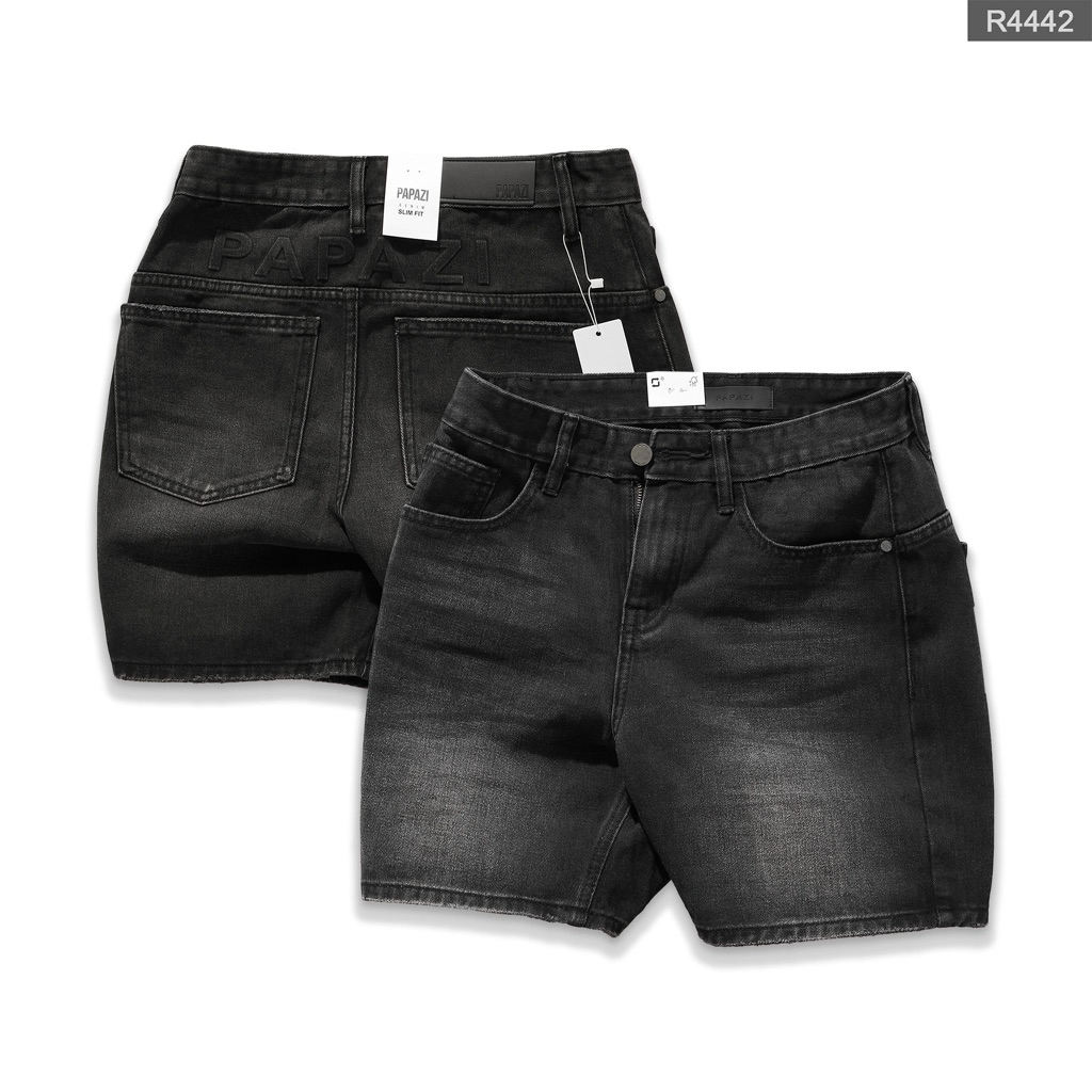 Quần short Mã_R4442, fom ống rộng, gam màu đen ngắn trên gối, dễ phối đồ, phong cách cá tính - PAPAZ