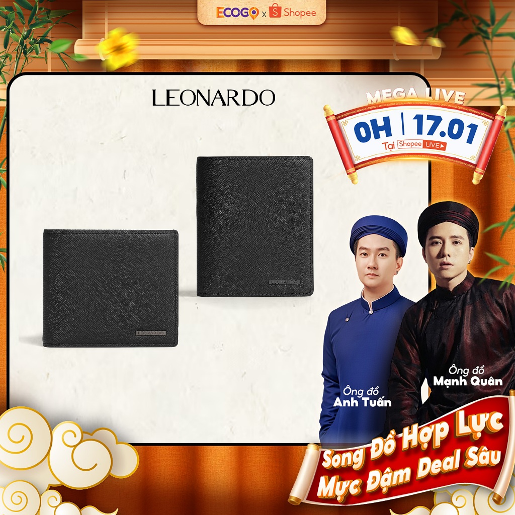 Ví da nam Leonardo Ví Mercury RFID Blocking da Taiga chống sóng RFID bảo mật bền đẹp dùng hằng ngày